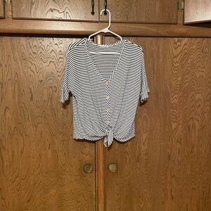 Eesome Black and White Striped Top